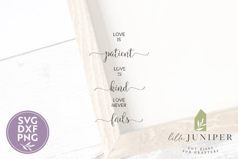 Love is Patient SVG | Love Never Fails SVG | Christian SVG SVG LilleJuniper 