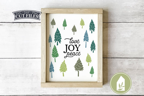 Love Joy Peace SVG Files | Christmas Trees SVG SVG LilleJuniper 