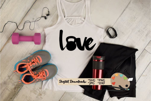 LOVE kettlebell svg dxf - Workout tank - gym shirt quote SVG The Artsy Spot 