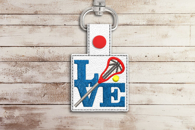 Love Lacrosse ITH Key Fob Applique Embroidery Embroidery/Applique DESIGNS Designed by Geeks 