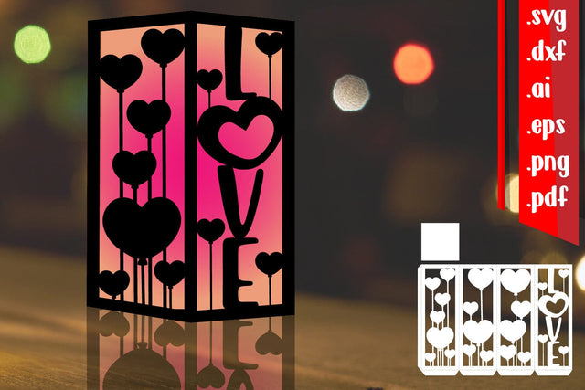 Love Lantern Svg Papercut 3D Paper zafrans studio 