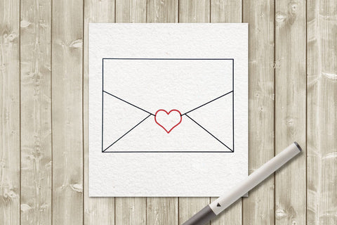 Love Letter Valentine's Day SVG TRIO Including Sketch and Rhinestone Versions SVG Designed by Geeks 