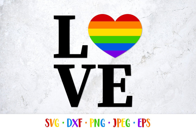 LOVE LGBTQ SVG. LGBT rainbow heart. Gay pride month SVG LaBelezoka 