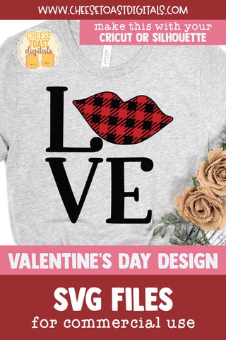 Love Lips | Buffalo Plaid Lips Valentine's Day SVG SVG Cheese Toast Digitals 
