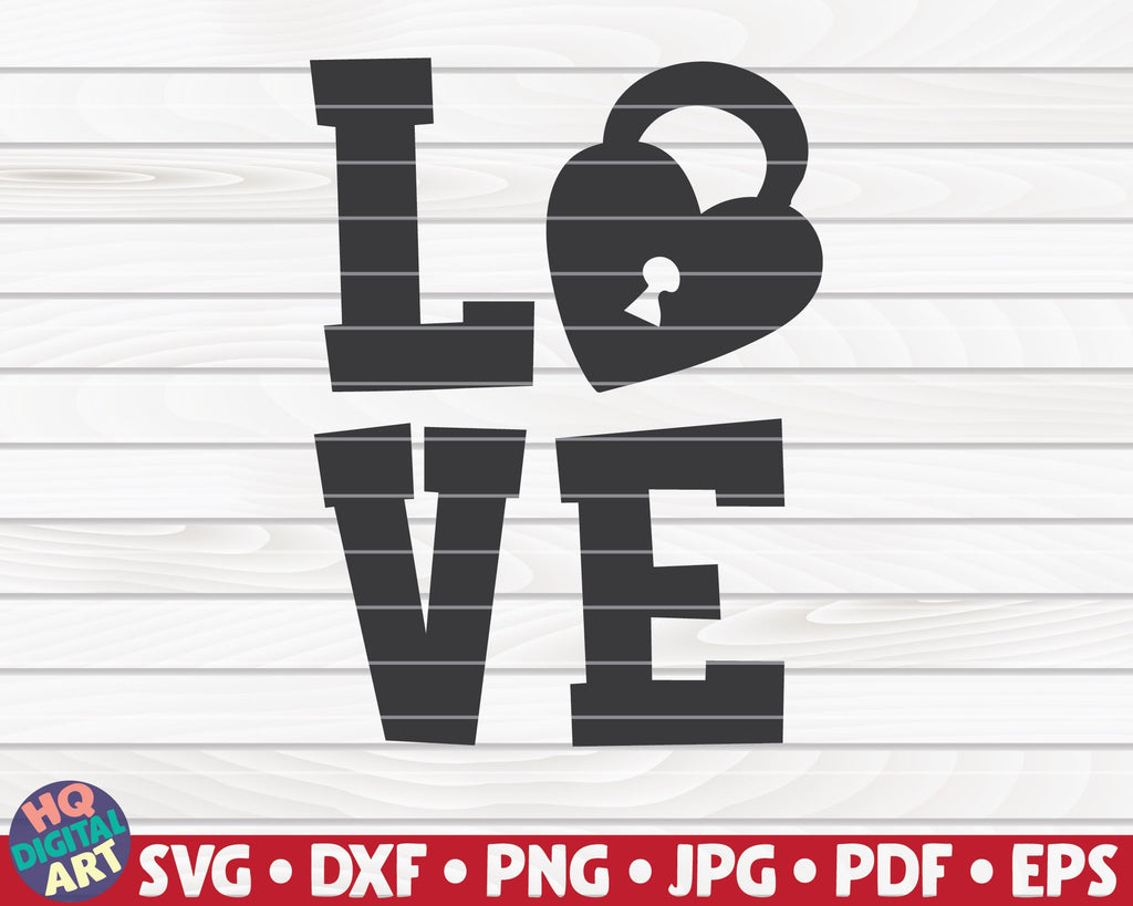 Love Lock SVG | Valentine's Day Vector - So Fontsy