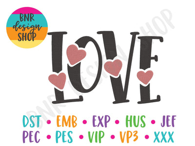 Love Machine Embroidery Design Embroidery/Applique BNRDesignShop 