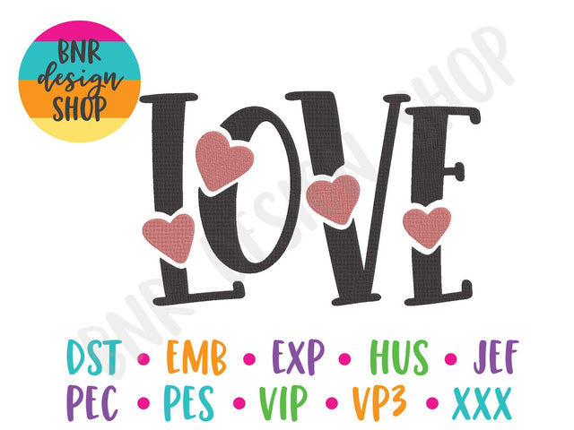 Love Machine Embroidery Design Embroidery/Applique BNRDesignShop 