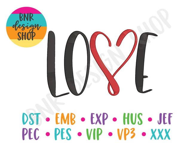 Love Machine Embroidery Design Embroidery/Applique BNRDesignShop 