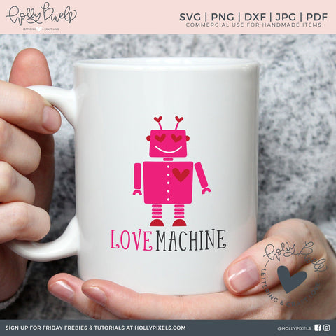 Love Machine Robot Valentine SVG So Fontsy Design Shop 