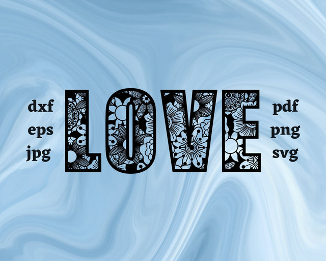 Love Mandala SVG Cut File SVG Northern Light SVG 