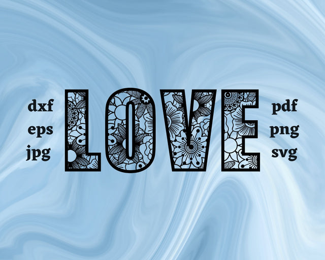 Love Mandala SVG Cut File SVG Northern Light SVG 