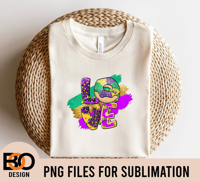 Love Mardi Gras Png Sublimation Design, Mardi Gras Png, Mardi Gras Carnival Png, Fleur De Lis Png, Peace Love Png, Digital Download Sublimation BOO-design 