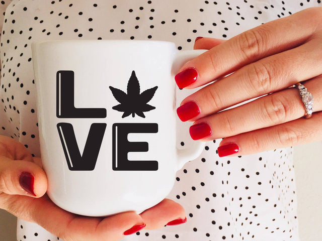 Love Marijuana Leaf Weed SVG Design SVG Crafting After Dark 