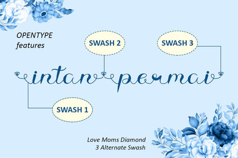 Love Moms Diamond - Modern Calligraphy Font Illushvara Design 