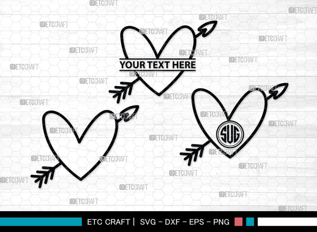 Love Monogram, Love Silhouette, Hand Drawn Love SVG, Heart Svg, Open Heart Svg, Sketch Heart Svg, Hand Drawn Svg, SB00475 SVG ETC Craft 