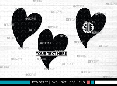Love Monogram, Love Silhouette, Hand Drawn Love SVG, Heart Svg, Open Heart Svg, Sketch Heart Svg, Hand Drawn Svg, SB00475 SVG ETC Craft 