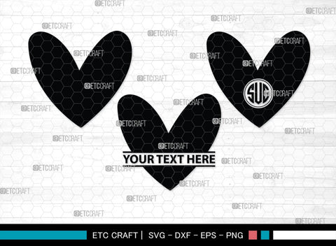 Love Monogram, Love Silhouette, Hand Drawn Love SVG, Heart Svg, Open Heart Svg, Sketch Heart Svg, Hand Drawn Svg, SB00475 SVG ETC Craft 