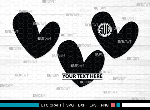 Love Monogram, Love Silhouette, Hand Drawn Love SVG, Heart Svg, Open Heart Svg, Sketch Heart Svg, Hand Drawn Svg, SB00475 SVG ETC Craft 