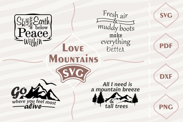 Love mountains SVG bundle SVG Digital Mojito 