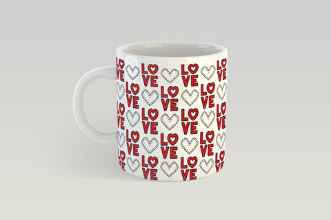 Love Mug Sublimation, Hearts Full Mug Wrap Sublimation. Sublimation Elinorka 