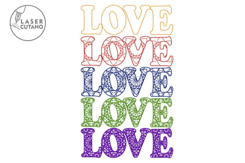 Love - Multilayer Laser Cut Files, Sign SVG, 3D Designs, Mini Design Bundles SVG LaserCutano 