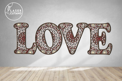 Love - Multilayer Laser Cut Files, Sign SVG, 3D Designs, Mini Design Bundles SVG LaserCutano 