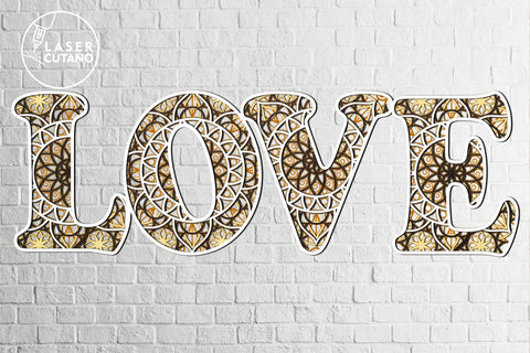 Love - Multilayer Laser Cut Files, Sign SVG, 3D Designs, Mini Design Bundles SVG LaserCutano 