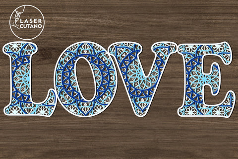 Love - Multilayer Laser Cut Files, Sign SVG, 3D Designs, Mini Design Bundles SVG LaserCutano 