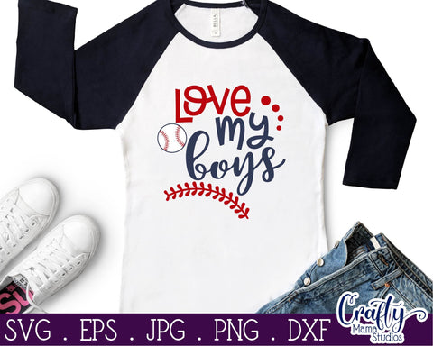 Love My Boys Svg - Baseball Mom Svg - Baseball Svg SVG Crafty Mama Studios 