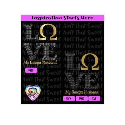 Love My Omega Husband | Omega Symbol | Love in Dotted Pattern - Transparent PNG SVG DXF - Silhouette, Cricut, ScanNCut SVG Aint That Sweet 