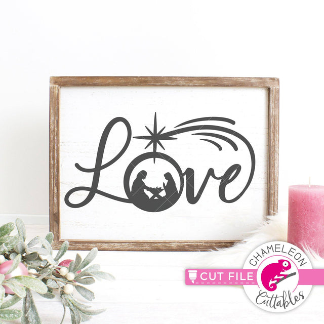 Love - Nativity Scene - SVG PNG DXF EPS JPEG SVG Chameleon Cuttables 