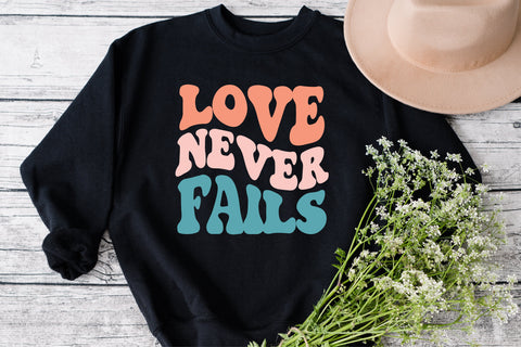 Love Never Fails Svg, Bible verse Svg, Scripture Svg, Funny Love Svg, Love You Svg, Motivational Svg, Wavy Stacked Svg ,Silhouette Cricut SVG Fauz 