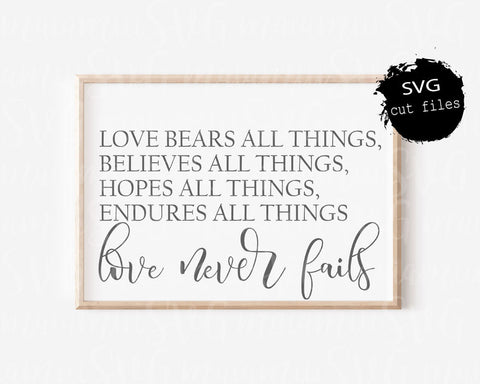 Love Never Fails Svg, Corinthians Svg, Christian Svg, Wood Sign Svg, Couples Svg, Digital File SVG MaiamiiiSVG 