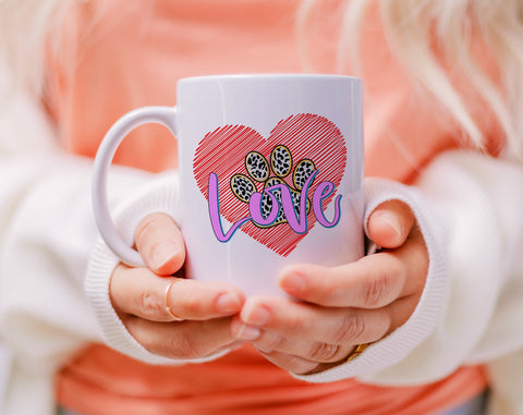 Love Paw Print PNG, Dog Quote Design For Sublimation Sublimation HappyDesignStudio 