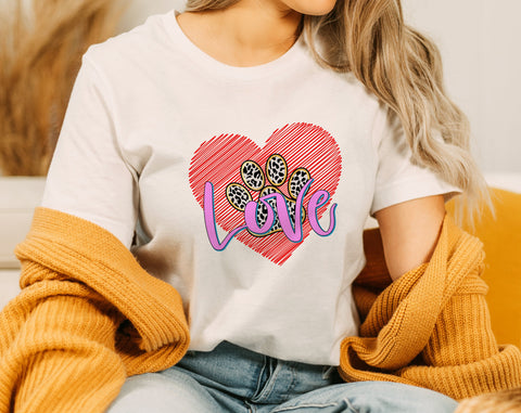 Love Paw Print PNG, Dog Quote Design For Sublimation Sublimation HappyDesignStudio 