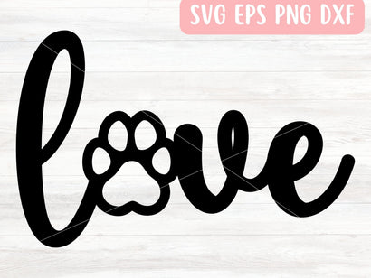 Love Paw Print SVG File for Cricut or Silhouette, Animal Lover SVG Vector SVG Apple Grove Designs 