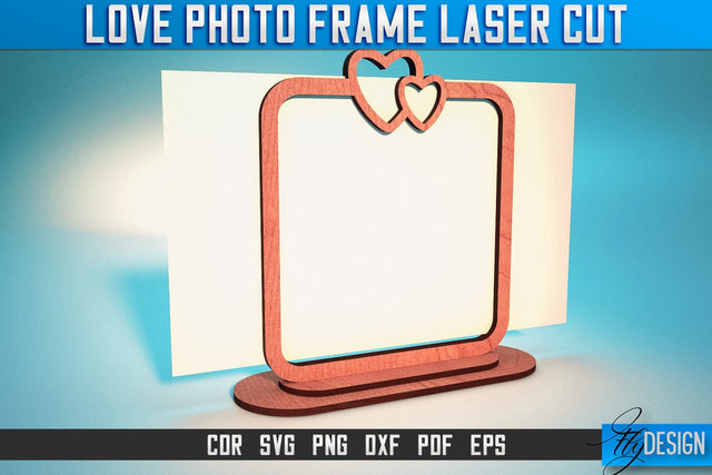 Love Photo Frame Laser Cut SVG | Love Photo Frame SVG Design | CNC Files SVG Fly Design 