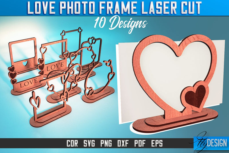 Love Photo Frame Laser Cut SVG | Love Photo Frame SVG Design | CNC Files SVG Fly Design 