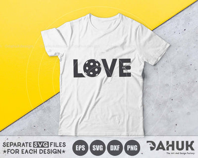 Love Pickleball svg, Pickleball SVG, Pickleball Tshirt Design svg, Cut Files for Crafters, Cutfile, Pickleball Cricut Files, svg, eps, dxf SVG dahukdesign 