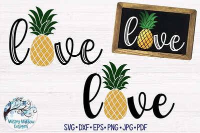 Love Pineapple SVG SVG Wispy Willow Designs 