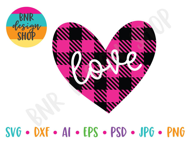 Love Plaid Heart SVG SVG BNRDesignShop 