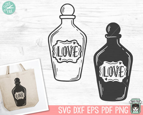 Love Potion Bottle SVG, Halloween SVG, Valentines Day svg, Witchy SVG, Potion Bottle svg, Witchcraft svg, Mystical svg, Witches Brew svg SVG Wild Pilot 