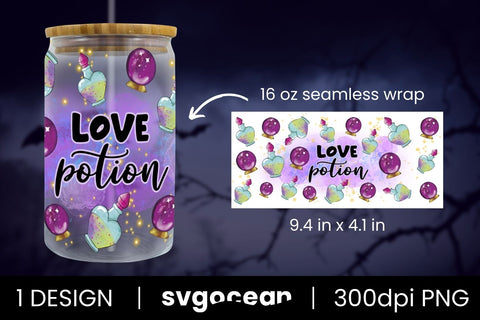 Love Potion Can Glass PNG Sublimation SvgOcean 