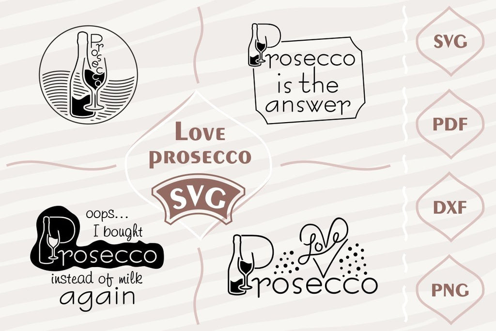 Prosecco Icon Love Prosecco - SVG bundle - So Fontsy