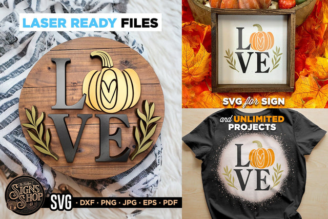 LOVE pumpkin | FALL SVG Sign SVG The Vintage Signs Shop 