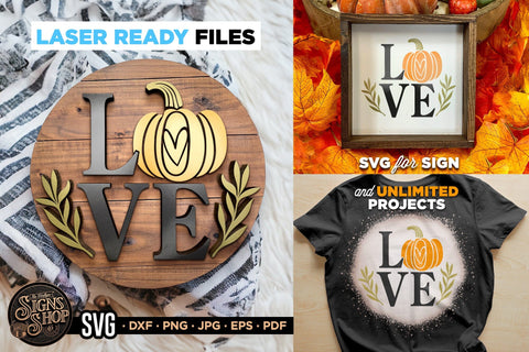 LOVE pumpkin | FALL SVG Sign SVG The Vintage Signs Shop 