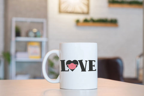 LOVE - Quarantine Valentine / Pandemic Valentine - SVG, PNG, DXF, EPS SVG Elsie Loves Design 