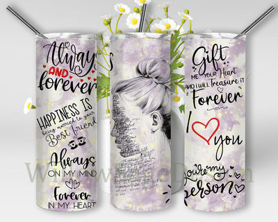 Love Quotes 20oz Tumbler Wrap, Inspirational Quotes Tumbler Design, Girl Design Png, Love Tumbler With Lid And Straw, Digital Download Sublimation WillowSageDesign 
