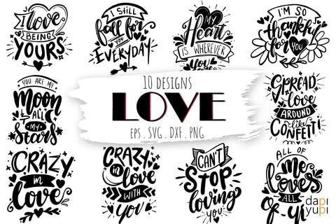 Love Quotes Bundle SVG dapiyupi store 
