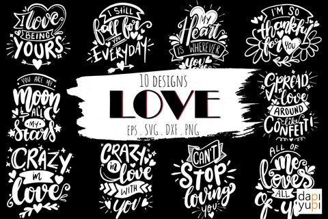 Love Quotes Bundle SVG dapiyupi store 
